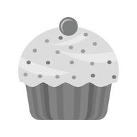 Cream Muffin Flat Greyscale Icon vector