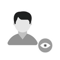 View Male Profile Flat Greyscale Icon vector