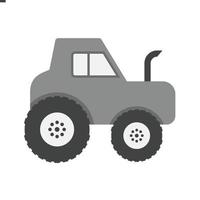 Tractor Flat Greyscale Icon vector