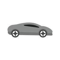 icono de coche deportivo en escala de grises plana vector