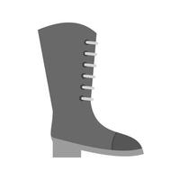 Long Boots Flat Greyscale Icon vector