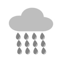 lloviendo icono plano en escala de grises vector