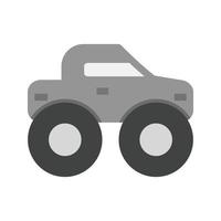 Monster Truck Flat Greyscale Icon vector