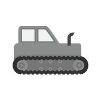 Industrial Tractor Flat Greyscale Icon vector