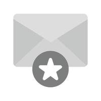 icono de escala de grises plano de correo favorito vector