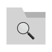 Search Folder Flat Greyscale Icon vector