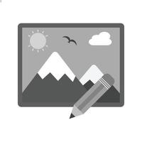 Edit Image Flat Greyscale Icon vector