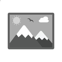 View Image Flat Greyscale Icon vector