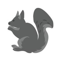 Pet Squirrel Flat Greyscale Icon vector