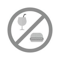 No Food or Drinks Flat Greyscale Icon vector