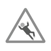 Danger of Slipping Flat Greyscale Icon vector