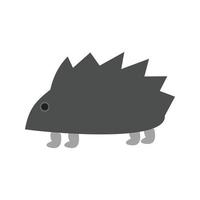 Pet Hedgehog Flat Greyscale Icon vector