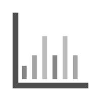 Column Chart Flat Greyscale Icon vector