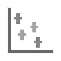 Scatter Plot II Flat Greyscale Icon vector