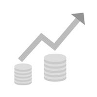 economía en ascenso ii icono plano en escala de grises vector