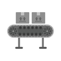 Assembly Line Flat Greyscale Icon vector