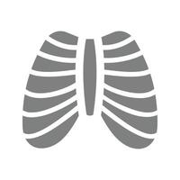 Ribcage Flat Greyscale Icon vector