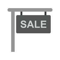 Sale Sign Flat Greyscale Icon vector