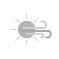 Sunny and Windy Flat Greyscale Icon vector