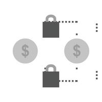Secure Transactions Flat Greyscale Icon vector