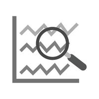 Search Stats Flat Greyscale Icon vector