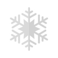 icono de copo de nieve plano en escala de grises vector