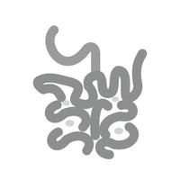 Small Intestine Flat Greyscale Icon vector