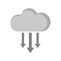 icono de escala de grises plana de entrada de nube vector