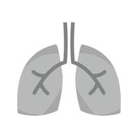 icono de escala de grises plana de pulmones vector