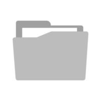 File in Folder Flat Greyscale Icon vector