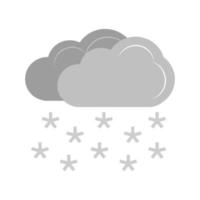 icono de escala de grises plana nevando intensamente vector