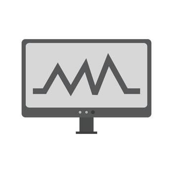 gráfico de análisis icono en escala de grises plana vector