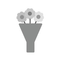 Bouquet Flat Greyscale Icon vector