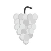 icono de escala de grises plana de uvas vector