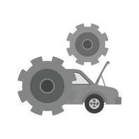 configuración del coche icono plano en escala de grises vector