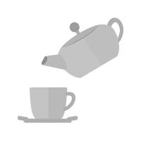 Pour Tea Flat Greyscale Icon vector