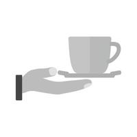Serve Tea Flat Greyscale Icon vector