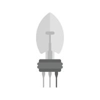Car Light Bulb Flat Greyscale Icon vector