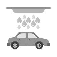 lavado de autos icono plano en escala de grises vector