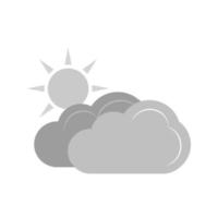 Partly Cloudy II Flat Greyscale Icon vector