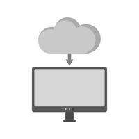 Cloud Connection Flat Greyscale Icon vector