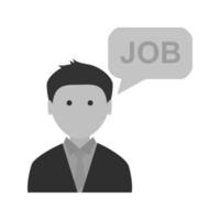 Thinking about Job Flat Greyscale Icon vector
