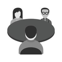 Panel Interview Flat Greyscale Icon vector