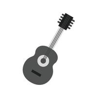 Electric Guitar Flat Greyscale Icon vector
