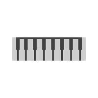 Piano Keys Flat Greyscale Icon vector
