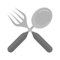 Spoon and Knife Flat Greyscale Icon vector