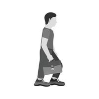 Walking with Briefcase Flat Greyscale Icon vector