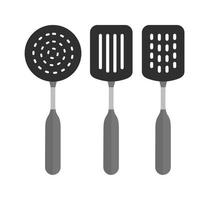 Spatulas Flat Greyscale Icon vector