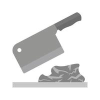 Meat Cutting Flat Greyscale Icon vector