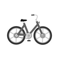 icono de bicicleta plana en escala de grises vector